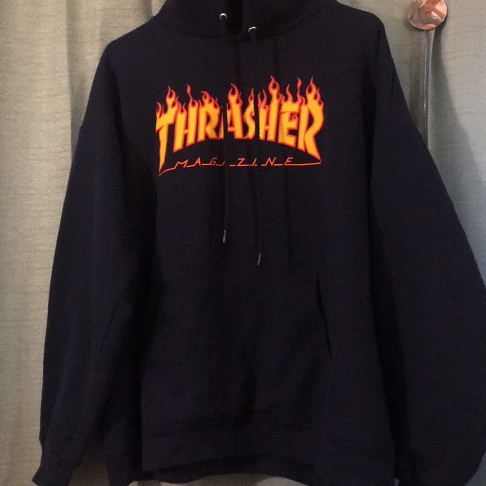 NAVY BLUE Thrasher hoddie